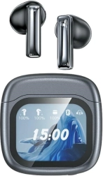 Auriculares inalámbricos AWEI TP100 Bluetooth 5.4 TWS con ENC y pantalla LCD – negros