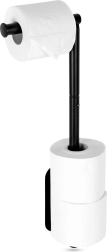 Soporte de pared para papel higiénico de acero inoxidable, negro, 46,5 cm
