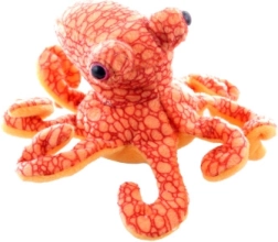 Pulpo de peluche naranja 17 cm