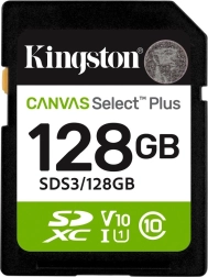 Tarjeta de memoria SD 128GB Kingston Canvas Select Plus Gen3