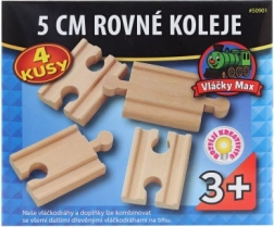 Vías rectas de conexión Vláčky Max de 5 cm - 4 unidades