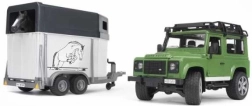 BRUDER LAND ROVER DEFENDER con remolque para caballos