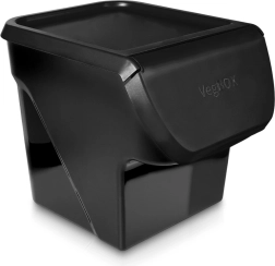 Caja negra para fruta y verdura con tapa de 13 l