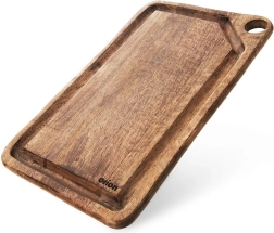 Tabla de cortar de madera de mango 39,5 × 23 cm con ranura