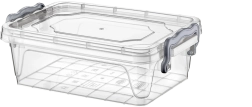 Contenedor de plástico Multi Box 1,2 l con tapa y clips