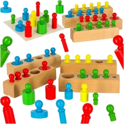 Rompecabezas Montessori de madera: cilindros de colores y pesas