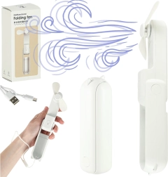Mini ventilador portátil plegable USB 2 en 1 blanco