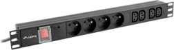 Regleta PDU para rack 1U 16A con 4 tomas 230 V y 4× IEC C13, 2 m – LANBERG