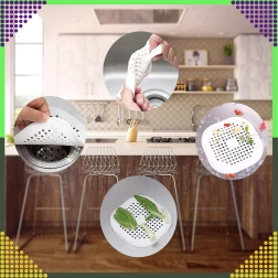 Colador de silicona para desagüe de fregadero, bañera y lavabo: filtro blanco antatascos