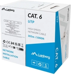 Cable LAN UTP categoría 6, 305 m CCA, gris, Fluke Passed