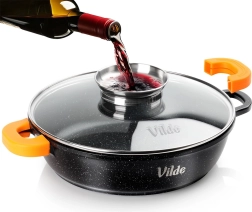 Sartén profunda de granito con tapa de vidrio TERRUNA AROMA 28 cm, 3,3 l