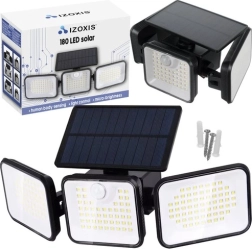 Lámpara solar exterior 180 LED con sensor de movimiento y crepuscular IZOXIS