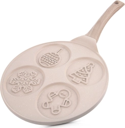 Sartén de granito para huevos y tortitas 26 cm, 4 formas navideñas