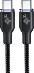 Cable USB-C a USB-C de 60 W Glamour, 1,5 m, negro