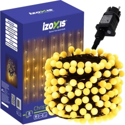 Guirnalda luminosa navideña 300 LED bolas 30 m blanco cálido IP44 IZOXIS