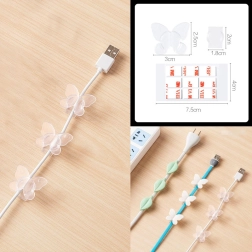 Soporte decorativo para cables 9 uds. - mariposa transparente