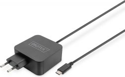 Cargador de pared USB‑C PD 3.0 65 W con cable integrado de 1,2 m, negro