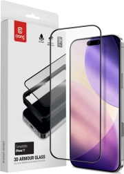 Cristal protector 3D Armour para iPhone 17 con marco de instalación
