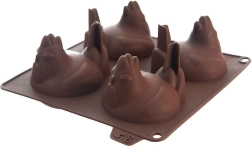Molde de silicona para galletas y pralinés gallina marrón