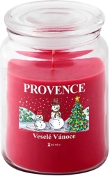 Vela aromática en tarro de cristal PROVENCE muñeco de nieve navideño 95 h