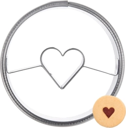 Cortador de galletas de acero inoxidable redondo con corazón 4,5 cm
