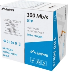 Cable LAN UTP 100 Mb/s CCA 305 m, naranja