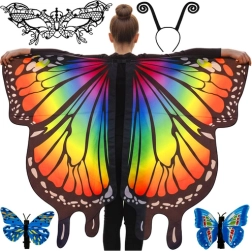 Disfraz infantil de mariposa con alas grandes KRUZZEL, máscara y diadema