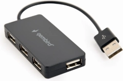 Hub USB negro de 4 puertos