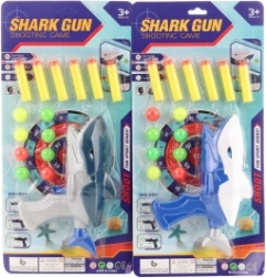 Pistola infantil de tiburón para bolas y dardos