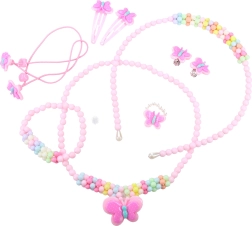 Set de moda con mariposas – juego infantil de joyería y accesorios para el cabello