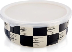 Cuenco esmaltado con tapa Ajedrez 17 cm, 1 l