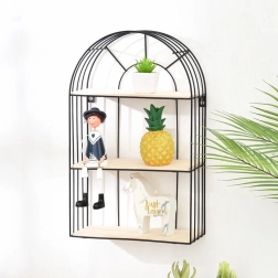 Estante de pared negro decorativo 45 cm