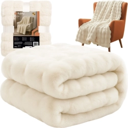 Manta blanca suave 160 × 100 cm RUHHY