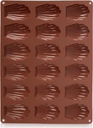 Molde de silicona para madeleines con forma de concha, marrón 32 × 24,5 × 2 cm