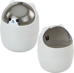 Mini papelera de mesa gris 1 l