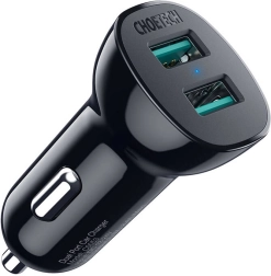 Cargador de coche Choetech de 30W con QC 3.0 y dos puertos USB