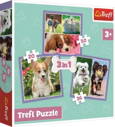 Puzzle 3 en 1 de adorables cachorros Trefl