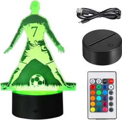 Lámpara LED nocturna con futbolista y efecto 3D