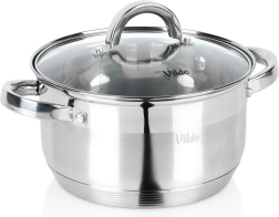 Olla de acero inoxidable con tapa de cristal 20 cm, 3,4 l