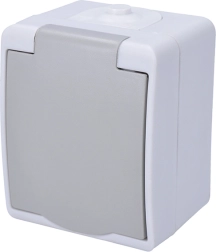 Toma exterior Solight para zonas húmedas IP54 gris - 1 pieza