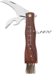 Cuchillo para setas de acero inoxidable con mango de madera