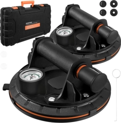 Ventosa de vacío con bomba Bigstren – set de 2 uds., 200 kg, manómetro, maletín