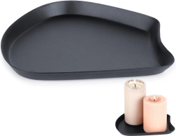 Bandeja metálica negra para velas y decoraciones 17 × 15,5 cm