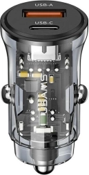 Cargador para coche 30W 1xUSB + 1xUSB-C Carga rápida