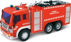 Camión de bomberos con rociador y efectos
