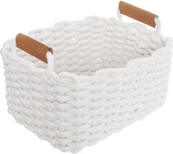 Cesta de almacenamiento de algodón Orion SKANDI blanca 30 × 23 × 20,5 cm