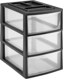 Estantería de plástico con 3 cajones HEIDRUN 38 × 27 × 38 cm