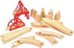Juego de puente de tren de madera de 18 piezas Bigjigs Rail