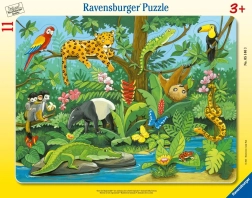 Puzzle de 11 piezas Animales de la selva tropical