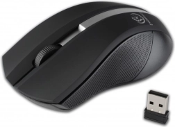 Ratón óptico inalámbrico REBELTEC Galaxy, negro-plateado, superficie engomada